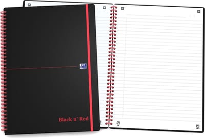 Oxford Black n' Red - Notitieboek - A5 - Gelijnd - 90g - Softcover - Zwart
