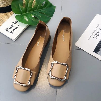 Lederen Lente Herfst Handgemaakte Flats Ballerina Schoenen Dames Lage Hak Loafers Comfortabel Zacht Leer Dames Flats Schoenen D243 38 gray