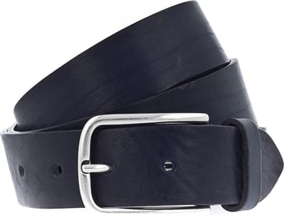Vanzetti Leren Riem Denim Love 35mm Full Leather Belt W105 Marine Blauw