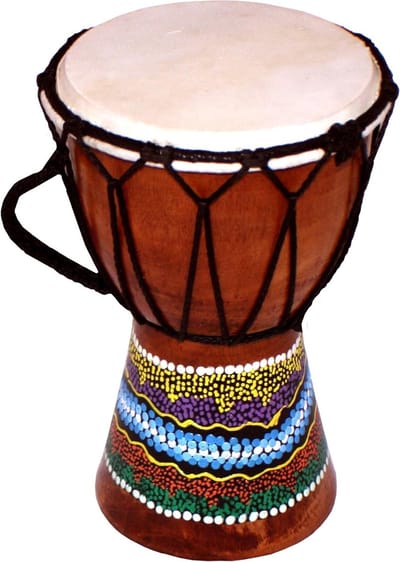Kinder Djembe Trommel - Handgeschilderde Bongo - Muziek Maken - Kleine Maat - 15cm Hoog - Meerkleurig
