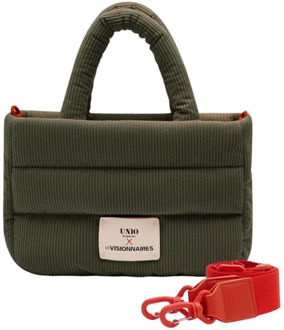 Unio Hamburg x Les Visionnaires handtas schoudertas Corduroy Unio Cortina Khaki olijfgroen