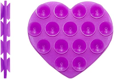 xoxo Wildhearts dubbelzijdige zuignap - Stick On Me Heart - Purple - Zuignap telefoonhoes telefoon sticker - Sticky sticker - Octobuddy - Popsocket - Telefoonhouder - Hart vormig - Paars