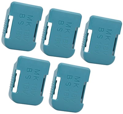 Allecto - 5-delig batterijrek - batterijhouders voor 18V-bevestigingsmiddelen - blauw - veilig en praktisch - ideaal voor klussers en professionals