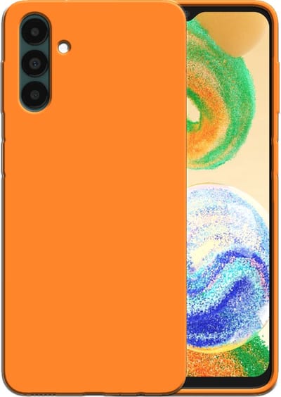 Smartphonica Siliconen hoesje voor Samsung Galaxy A04s / A13 5G case met zachte binnenkant - Oranje geschikt voor Samsung Galaxy A04s;Samsung Galaxy A13 5G