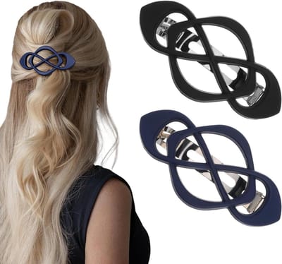 Franse Haarspeldjes - Haarclips Vintage - Kapsel Stileren - Robuuste Zinklegering - 2 stuks - Zwart Marine