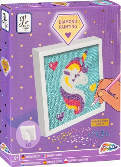 Grafix Unicorn Diamond painting & love Diamond painting | 2 diamond painting sets - diamond painting knutselpakket