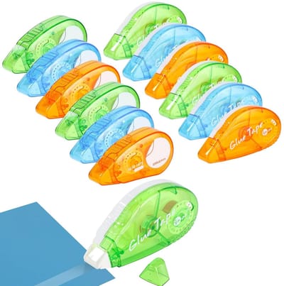 Dailygoody - Dubbelzijdige Lijmrollers - Perfect voor Scrapbooking - 12 Stuks - Transparant - Voor Kaarten en Foto's - Ideaal voor School