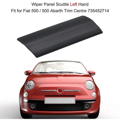 Panneau d'essuie-glace droitier adapté pour Fiat 500/500 Abarth Trim Center 735452714 left noir