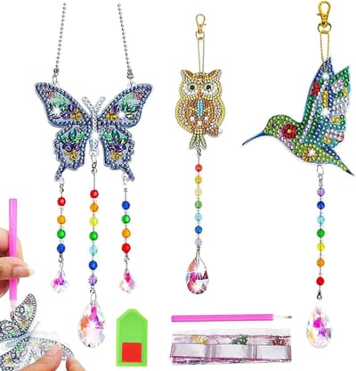 3-delige 5D Schilderset voor Meisjes van 6 tot 11 Jaar, Perfecte Verjaardagscadeaus, Creatieve Hobby voor Kinderen en Volwassenen, Decoratie voor Huis en Tuin