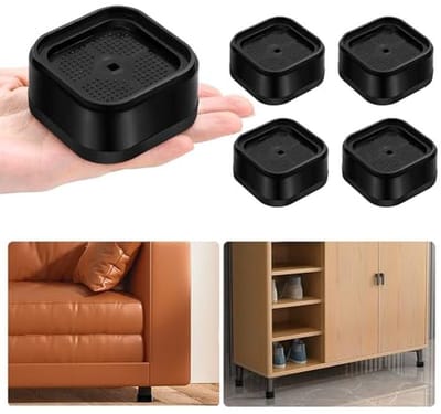 Meubelverhogers Set - Bed Lifters - Meer Opbergruimte - Stapelbaar Verstelbaar - 4 Stuks - Zwart