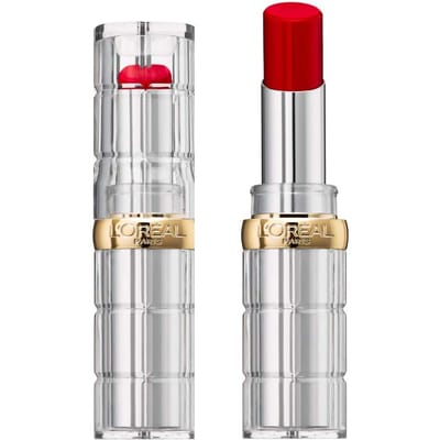 L'Oréal Paris Glow Paradise Balm-In-Lipstick - Verzorgende Lippenstift met Glanzende Finish met Granaatappelextract en Squalaan - 350 Rouge Paradise - Rood - 3,8gr