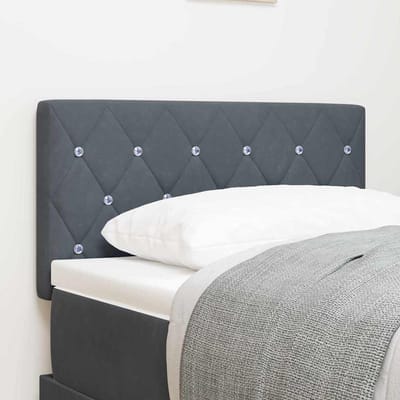 vidaXL - LED - Hoofdbord - met - hoofdeinde - Donkergrijs - 80 - cm - Fluweel