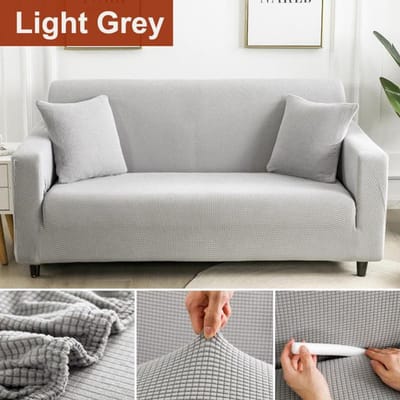 Bankhoes voor woonkamer dikke elastische fleece hoes voor bank, bank, fauteuil, 1/2/3/4 zits L-vormige hoekbankhoes 1 Seater 90-130cm