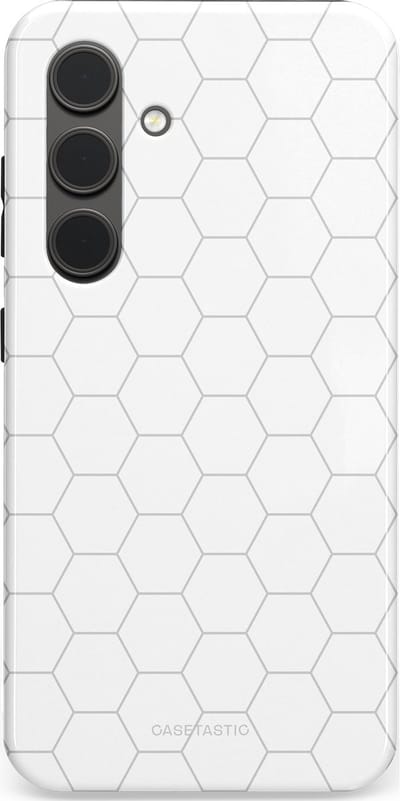 Casetastic Hoesje Geschikt voor Samsung S24 - Stijlvolle Beschermende Duo-layer Case - Zilverraat