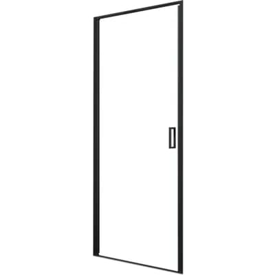 Zwaaideur Douchedeur - Industriële Uitstraling - 88,8x200cm - Zwart Aluminium - 8mm Gehard Glas