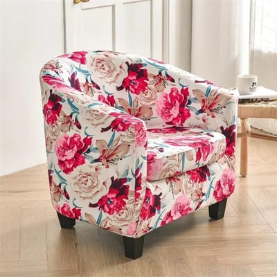 Bloemige Clubbankhoes Fauteuilhoes Elastische Tubstoelhoezen Huisdecoratie Enkele Bankhoes met Zitkussenhoes