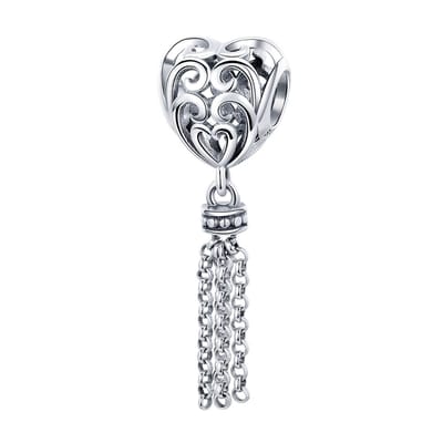 Hart style bedel | bedels voor armband | heart bead | bedels beads cadeau | Zilverana | geschikt voor alle bekende merken | 925 zilver | moederdag