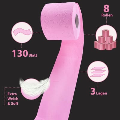 Toiletpapier - Zacht papier - Dagelijkse hygiëne - Steun kinderbescherming - 56 rollen - Roze