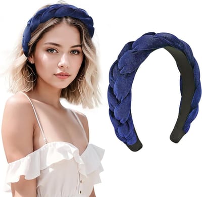 Elegante Velvet Gevlochten Haarband met Draaiknoop, Anti-Slip Vintage Haaraccessoire voor Dames, Perfect voor Make-up en Feestjes