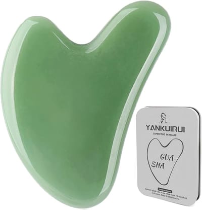 Gua Sha Massage Tool voor Gezicht en Lichaam, Jade en Metaal Scraping Board voor Huidverzorging en Acupunctuur, Perfecte Cadeau voor Vrouwen om de Doorbloeding te Verbeteren