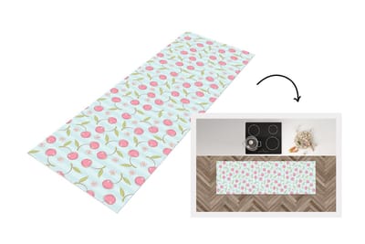 Keukenloper - Loper keuken - Patronen - Kersen - Sakura - 150x50 cm - Keukenloper vinyl