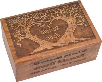 Houten Urn - Gedenk Urn As Urn - Herinnering bewaren - Handgemaakt Mangohout - 28 x 17 x 10 cm