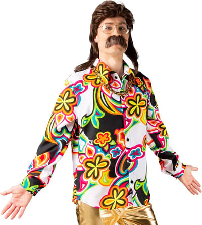 Party Blouse 70's Flower Power - Maat 44/46