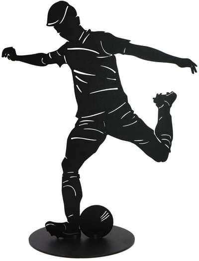 Dream-Living Handgemaakte voetballer zwart 40 cm cadeau jubileum