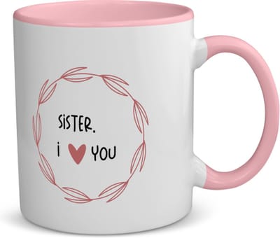 Akyol - sister i love you koffiemok - theemok - roze - Zus - de liefste zus - verjaardagscadeau - verjaardag - cadeau - cadeautje voor zus - zus artikelen - kado - geschenk - gift - 350 ML inhoud