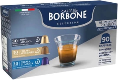 Caffè Borbone - Nespresso - Variety pack - 3x 30 cups - Lungo Sublime - Crema Superiore - Crema Classica
