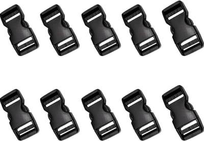 Plastic Gespen - Snelsluitingen Clips - Tassen Repareren - Zonder Naaien - 10 Stuks 25mm - Zwart