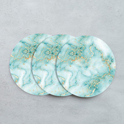 GR onderzetters voor glazen - Marmer Blauw - Vinyl - 6st
