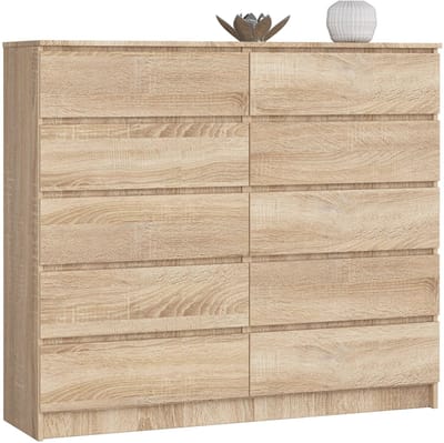 Ladekast K140 met 10 Lades / AKORD Furniture Factory / Sonoma Eik / 138 x 121 x 40 cm