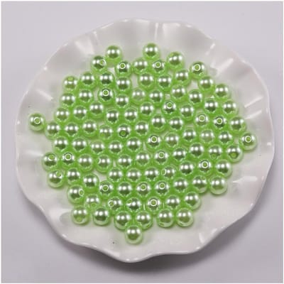Ronde kunststof kralen voor sieraden maken - 100 stuks van 12 mm in grasgroen voor kettingen en armbanden