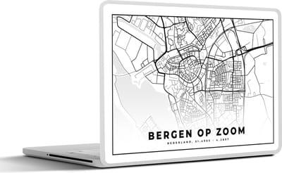 Laptop sticker - 13.3 inch - Plattegrond - Bergen op Zoom - Nederland - 31x22,5cm - Laptopstickers - Laptop skin - Cover - Stadskaart