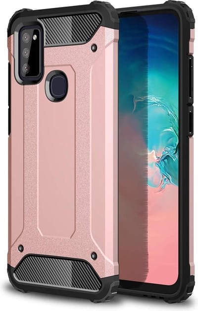 Armor Hybrid Geschikt Voor Samsung Galaxy M51 Hoesje - Rose Goud