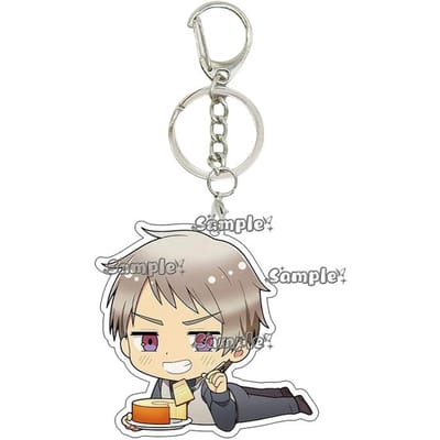 Dessin Animé Anime Monde Étoiles Acrylique Mignon Personnage Porte-clés Ludwig Kiku Honda Arthur Kirkland Pendentif Sac à Dos Décoration Porte-clés about 5cm gray