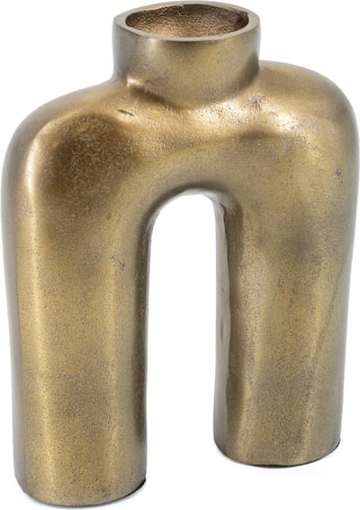 HomeBound by KY | Vaas metaal boog goud | 18x6.5x22.5cm | metalen bloemenvaas