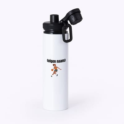 Hacebo® - basketbal vrouw met eigen naam waterfles met draaidop zwart - Basketbal - iemand die op basketbal zit - sport - verjaardag cadeau - kado - geschenk - water fles - 850ML