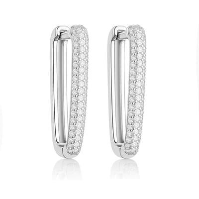 Zilveren Oorbellen Dames - Zilveren Gerhodineerd Oorringen Dames - Dames Lock Oorbellen - Dames Zilveren Oorbellen - Oorbellen Echte Zilver -Amona Jewelry