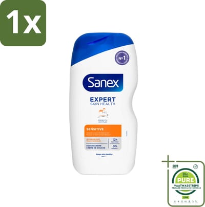 1 x Sanex Douchegel Expert Skin Health Sensitive 400 ml - Gevoelige Huid - Douchegel - Huidverzorging - Milde Reiniging - Whey Proteïne