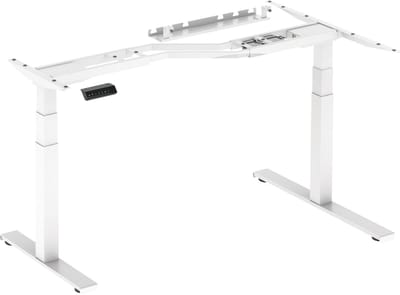 Worktrainer - Lumi Zit Sta Hoek Bureau - Hoogte 62-128 cm - Breedte 125-165 cm - Elektrisch Frame – In Hoogte Verstelbaar Onderstel - Wit - Met Geheugenfunctie