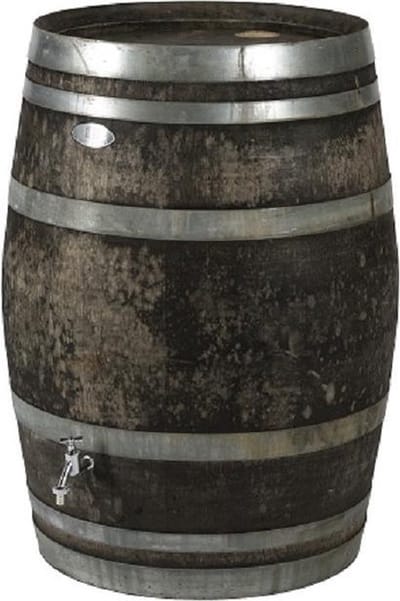 Houten regenton 225 liter, met kraan en vul-gat in de deksel / Authentiek Wijnvat / Eikenhout