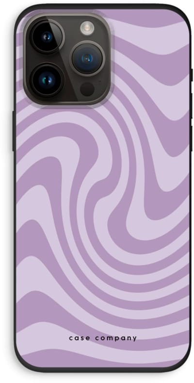 Case Company® - Hoesje geschikt voor iPhone 14 Pro Max hoesje - Swirl Paars - Biologisch Afbreekbaar Telefoonhoesje - Bescherming alle Kanten en Schermrand