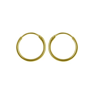 Lucardi Dames oorbellen 12mm - Oorbellen - Cadeau - 14 Karaat Goud - Geelgoud