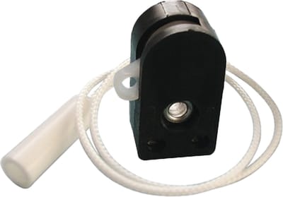Mini trekschakelaar + trekkoordje - 2A/230V - Zwart
