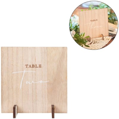 Tafelnummers Houten Plaat - 12 stuks