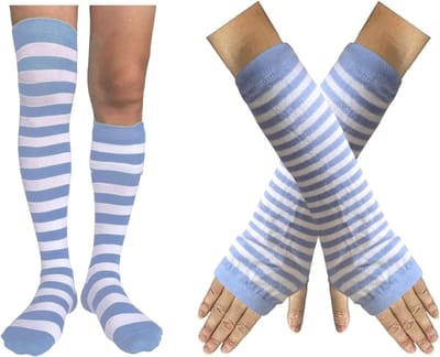 Gestripete Vingerloze Handschoenen voor Mannen en Vrouwen - Gothic Winter Cosplay, Punk en Emo Stijl Accessoire
