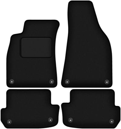 Wielganizator WLG-CARLUX Serie - Auto Velours Vloermatten - Zwart - Audi A4 B6 Cabrio - 2002-2006