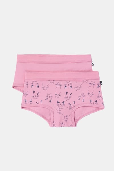 Woody 2 boxers meisjes - roze - katten - 252-10-SHD-Z/016 - maat 104